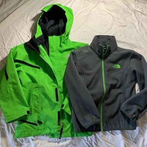 North face green 2in1 fleece and winter jacket
